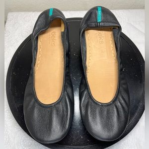 Tieks by Gavrieli Leather Ballet Flats Women's Size US 10 Matte Black Foldable‎
